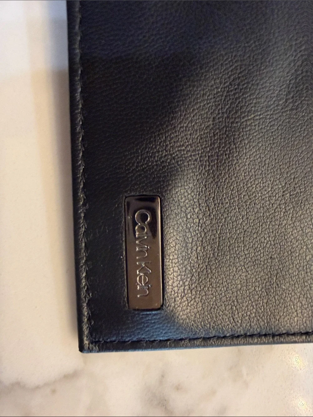 Calvin Klein Black Leather Card Holder Wallet with Box